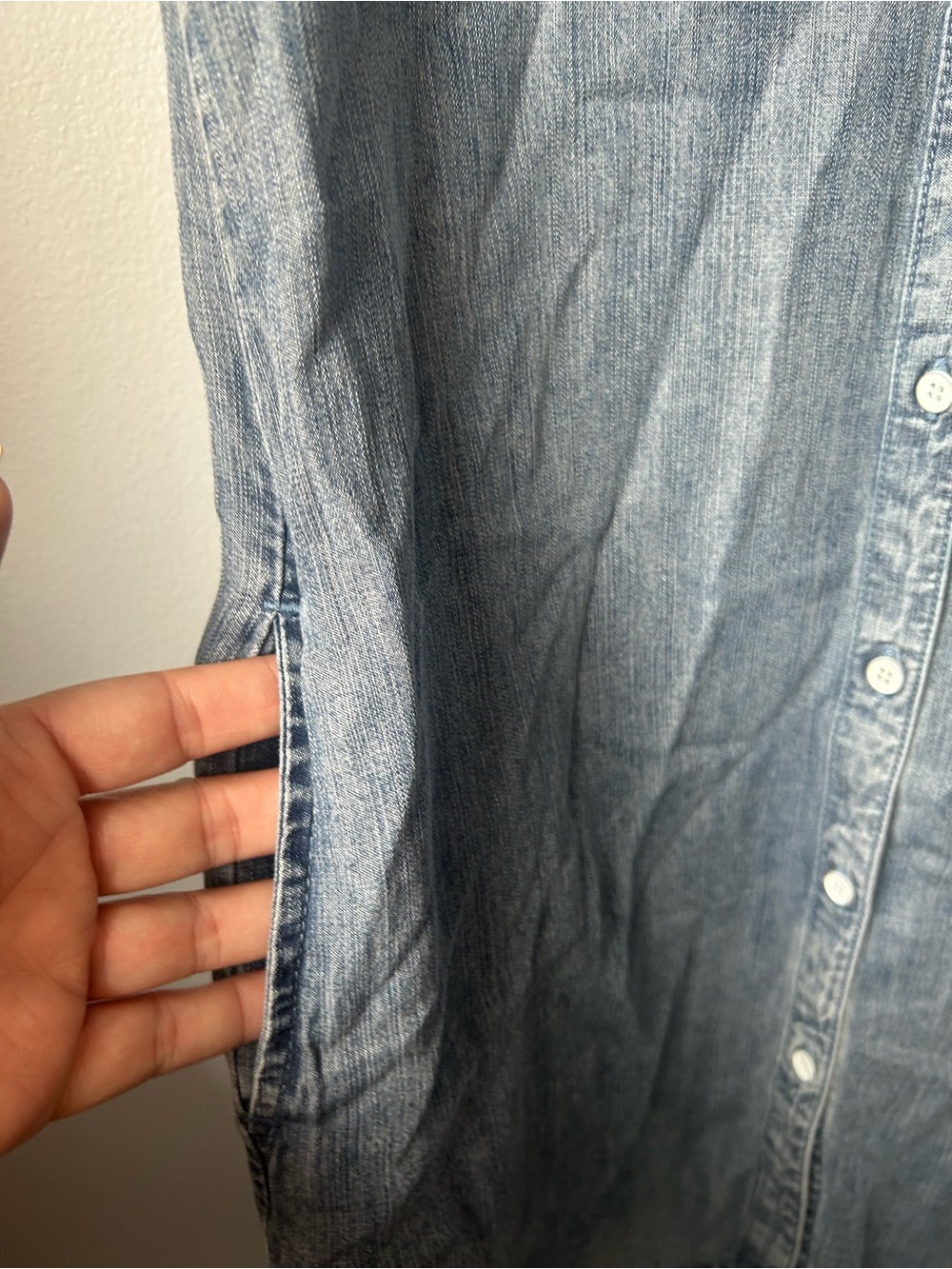 Velvet Heart Faded Chambray Shirt Dress - Light Blue - Picture 4 of 10